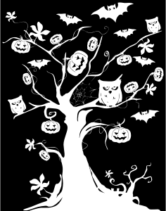 openclipart圖庫：Halloween Tree Inverse Silhouette