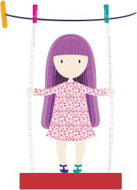 openclipart圖庫：Girl Swinging On Clothesline