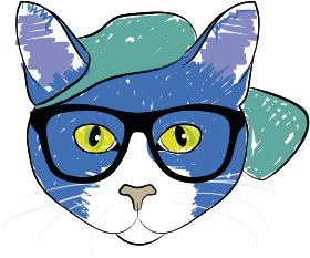 openclipart圖庫：Cat Wearing Glasses