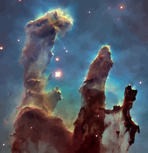 openclipart圖庫：Pillars of Creation (oil painting effect)