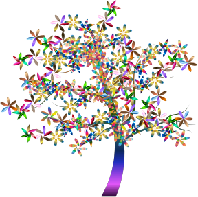 openclipart圖庫：Colorful Floral Tree