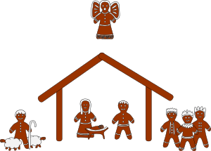 openclipart圖庫：Gingerbread Nativity