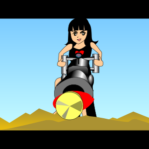 openclipart圖庫：Machine gun girl (Animation)