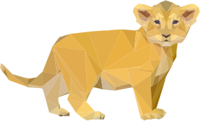openclipart圖庫：Low Poly Lion Cub
