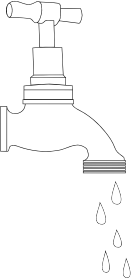 openclipart圖庫：Dripping Tap Line Art