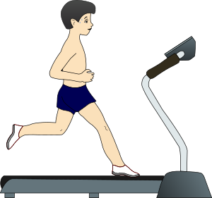 openclipart圖庫：Boy running on treadmill