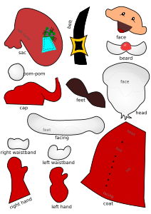 openclipart圖庫：Santa Claus handicraft-sheet