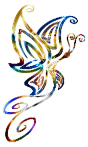 openclipart圖庫：Colorful Butterfly Line Art Revivification No Background