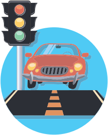 openclipart圖庫：Car And Traffic Light Icon