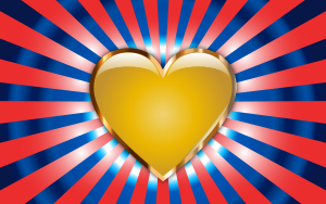 openclipart圖庫：Gold Heart Starburst