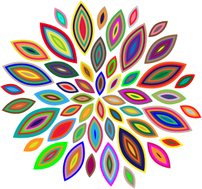 openclipart圖庫：Chromatic Flower Petals 3