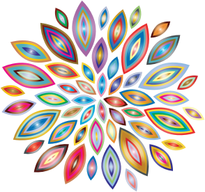 openclipart圖庫：Chromatic Flower Petals 4