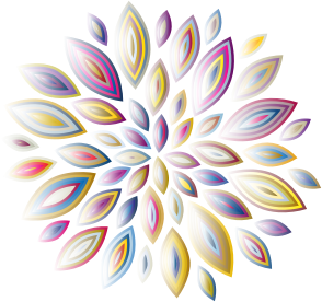 openclipart圖庫：Chromatic Flower Petals 8