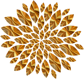 openclipart圖庫：Gold Flower Petals Variation 5