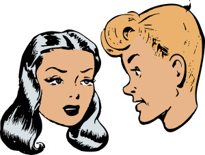openclipart圖庫：Retro boy and girl
