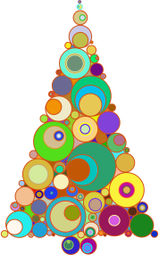 openclipart圖庫：Colorful Abstract Circles Christmas Tree