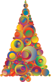 openclipart圖庫：Colorful Abstract Circles Christmas Tree 5