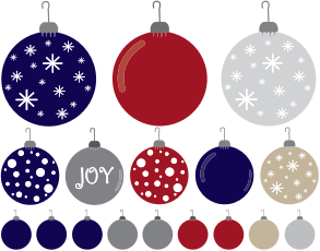 openclipart圖庫：Christmas Ornaments Set