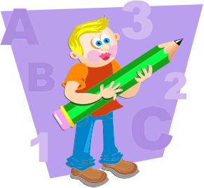openclipart圖庫：Boy With Giant Pencil