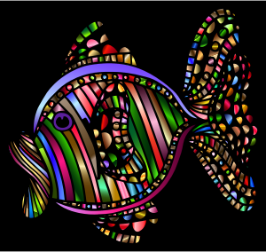 openclipart圖庫：Abstract Colorful Fish 2 With Background
