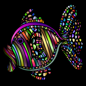 openclipart圖庫：Abstract Colorful Fish 3 With Background