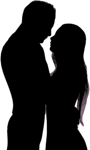 openclipart圖庫：Embracing Couple Silhouette