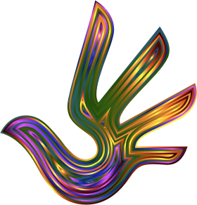 openclipart圖庫：Prismatic Dove Hand