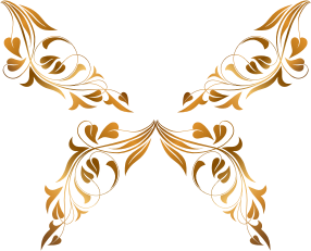 openclipart圖庫：Floral Flourish Butterfly