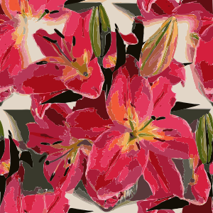 openclipart圖庫：Tile Pink and White Flowers