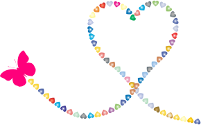 openclipart圖庫：Butterfly Hearts Trail 2