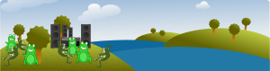 openclipart圖庫：Riverside frog party