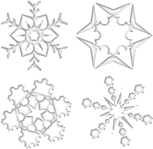 openclipart圖庫：Set Of Four Snowflakes