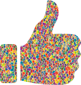 openclipart圖庫：Polyprismatic Tiled Thumbs Up