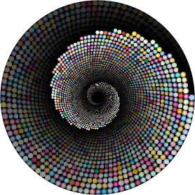 openclipart圖庫：Colorful Swirling Circles Vortex 4 With Background