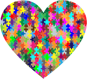 openclipart圖庫：Colorful Puzzle Heart