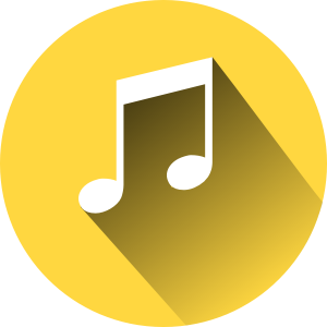 openclipart圖庫：Music Note on yellow cyrcle
