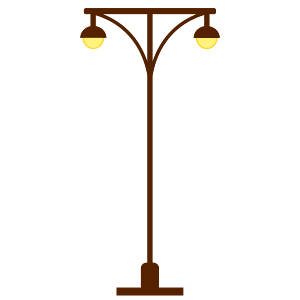 openclipart圖庫：Street Lamp Post- Light Post, two lights. 