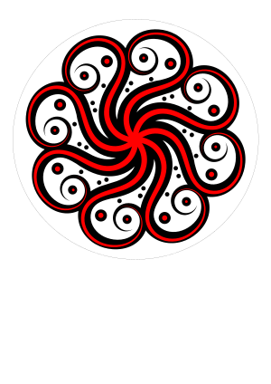 openclipart圖庫：Black-red Abstract Octopus