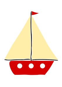openclipart圖庫：Red sail boat 1
