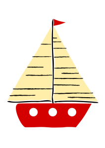 openclipart圖庫：Red sail boat 2