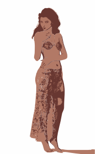 openclipart圖庫：Bikini Woman Looking Back