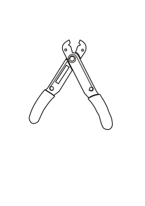 openclipart圖庫：Herramienta pelacable dibujo para colorear
