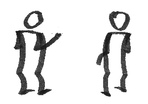 openclipart圖庫：Two people looking at third point in background