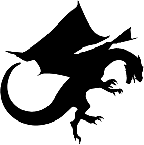 openclipart圖庫：Yellow Dragon Silhouette