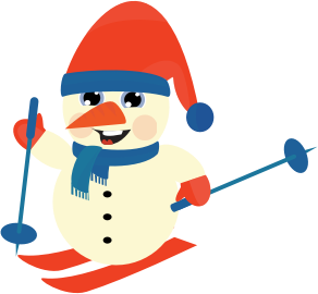openclipart圖庫：Skiing Snow Man