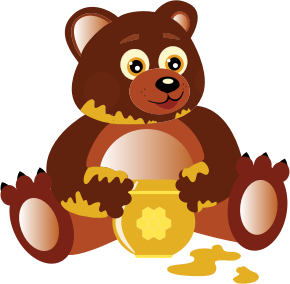 openclipart圖庫：Bear Eating Honey