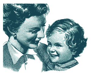 openclipart圖庫：Vintage Mother daughter