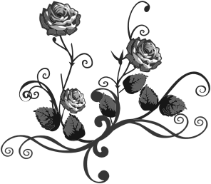 openclipart圖庫：Rose Floral Flourish 6