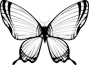 openclipart圖庫：Butterfly Silhouette 11