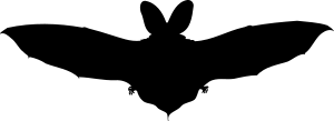 openclipart圖庫：Brown long-eared bat silhouette